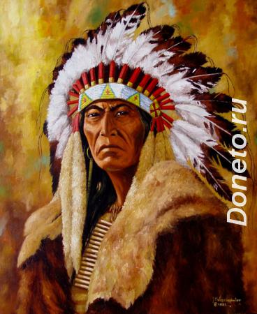 Портрет вождя индейцев гуронов