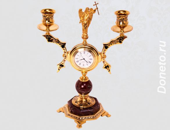 Эксклюзивный, дорогой подарок Часы с канделябрами Ангел