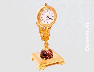 Эксклюзивный, дорогой подарок Златоустовские часы Герб яшма