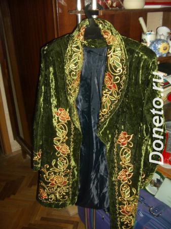 Казахский национальный костюм Чапан женский бархатный пиджак новый
